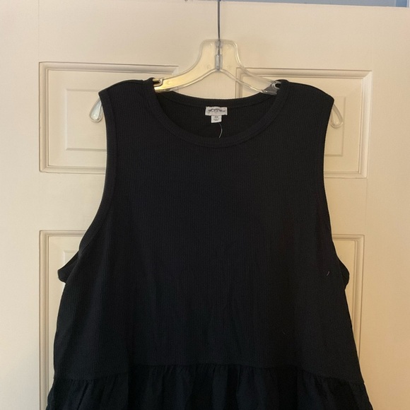 J.Crew Ribbed-knit mixy dress Black Midi Pockets Plus Size 3X NWT Capsule Basic - Picture 6 of 12